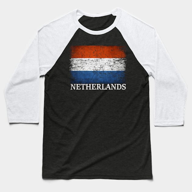 Netherlands Flag Gift Women Men Children Netherlands Vintage Baseball T-Shirt by Henry jonh
